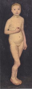 大きな立っている裸の女の子 作： Paula Modersohn Becker